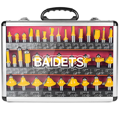 Router Bits Set 1/2 Inch Shank - BAIDETS 35PCS 1/2" Router Bit for Professional and Beginners Carpenter Woodworking Projects BAIDETS