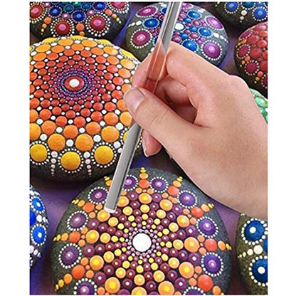 Seattle Luxe 50 Piece Mandala Dotting Tools, Easy-to-Follow Instructions w/Paint, Stencils, & More. Mandala Dot Art, Mandala Rock Painting Kit, - WoodArtSupply