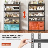 Heavy Duty 72" REIBII Garage Shelving Unit - 2000LBS Adjustable 5 Tier Storage Solution REIBII