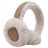 Harssidanzar Real Fur Winter Earmuffs for Men Women, Genuine Fur Earmuff,Sheepskin Ear muffs, Foldable Earmuffs, Outdoor Earmuffs,Ski Earmuffs Harssidanzar