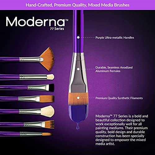 Royal & Langnickel Moderna Angular Brush Set for All Painting Mediums, 5pc - WoodArtSupply