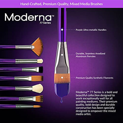 Royal & Langnickel Moderna Angular Brush Set for All Painting Mediums, 5pc - WoodArtSupply