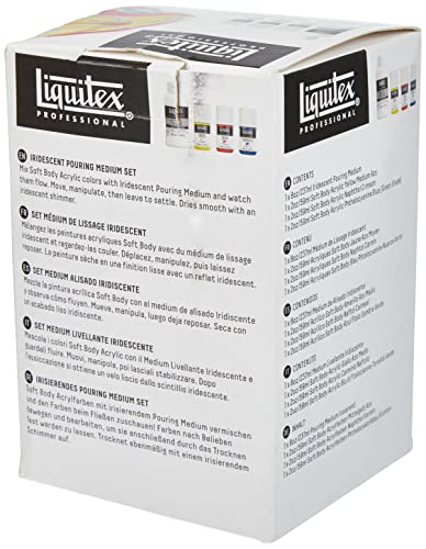 Liquitex Professional Iridescent Pouring Medium Set, Includes 3 x 2-oz Soft Body Acrylic Paint Bottles Liquitex