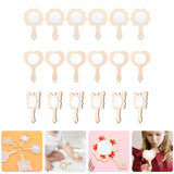 KALLORY DIY Wood Mirror Craft Unfinished Handheld Mirror Wooden Mirror Toys Mini Wooden Princess Mirror for Kids DIY Handmade Craft 18pcs KALLORY
