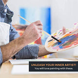 GETHPEN Angular Paint Brushes Nylon Hair Angled Watercolor Pait Brush Set for Acrylics Watercolors Gouache Inks Oil and Tempera(12pcs Pearl White GETHPEN