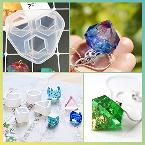 LET'S RESIN Resin Jewelry Molds for Beginners,16Pcs Resin Jewelry Making Kit with Barcelet Molds,Pendant Molds,Ring Molds,Resin Silicone Molds for LET'S RESIN
