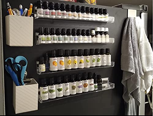 LikeU Nail Polish Rack Wall Mounted Shelf 4 Pack,Clear Acrylic Nail Polish Holder Organizer with Removable Anti-slip End Inserts,4 Tiers Floating LikeU