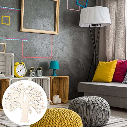 BESPORTBLE 10pcs Thankful Wood Tree Shape Ornaments Unfinished Family Tree Cutouts Unfinished Wood Cutout Stencils for Painting on Wood Unfinished BESPORTBLE
