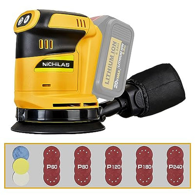 Random Orbit Sander for DEWALT Lithium Battery, 5” electric Sander with Dust Collector for Sanding and Polishing (No Battery)