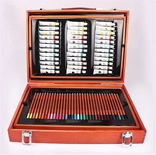 RMENST Art Supplies, 174 Pieces Deluxe Wooden Art Set, Portable Art Case Painting Kit, Colored Pencils, Watercolor Paint, Creative Gift - WoodArtSupply