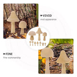 Tofficu Unfinished Wooden Mushroom, 12pcs Natural Mini Wood Mushrooms Assorted Mushroom Figures for DIY Valentine DIY Ornaments Arts Crafts Painting Tofficu