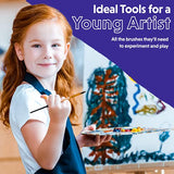 Crafts 4 All Acrylic Paint Brushes - Pack of 10 Professional, Wide and Fine Tip, Nylon Hair Artist Paintbrushes - Paintbrush Bulk Set for Watercolor, Crafts 4 All