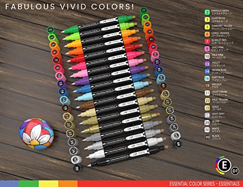 Acrylic Markers, Paint Pens Assorted Vibrant Markers for Rock Painting, Canvas, Glass, Mugs, Wood, Ceramic, Fabric, Metal, Scrapbooking. Non Toxic, TOOLI-ART