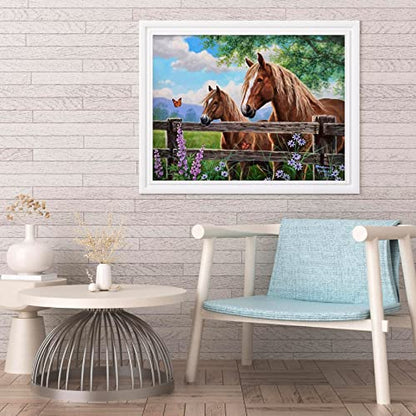 Horse Diamond Painting Art Kits for Adults and Kids,5D Diamond Painting Horse Kits for Adults and Kids, Diamond Art Horse Kits for Home Wall Decor