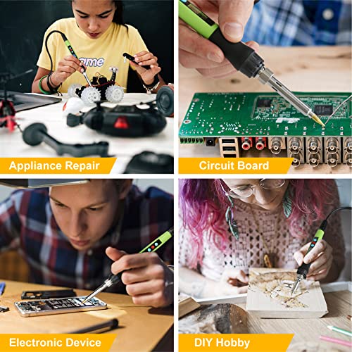 Wood Burning kit, 100W Professional WoodBurning Pen Tool, DIY Creative Tools with LED Display Adjust Temp Switch 180~500℃,Wood Burner for Embossing,Carving,Pyrography,Suitable for Beginners,Adults