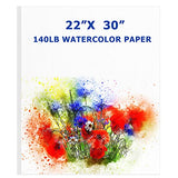 Fuutreo 20 Sheets Watercolor Paper 22 x 30" Large 140 lb Heavyweight Drawing Paper White Painting Art Paper for Beginners, Artists and Professionals Fuutreo
