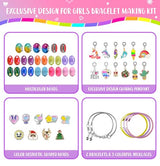 Girls Charm Bracelet Making Kit - Kids Unicorn Charms Bracelets Kits Jewelry Supplies Make Set DIY Art Craft Set Creative Birthday Gifts for 3 4 5 6 BDBKYWY