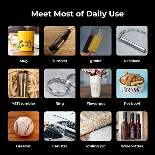 xTool RA2 Pro for xTool P2, S1, D1 Pro, F1, M1 and Most Laser Engraver (with Riser), Jaw Chuck Rotary, Y-axis Rotary Roller Engraving Module for xTool