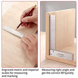 XUNTOP 4PCS Machinist Square 2, 3, 4 and 6 inch Squares Combinations, 90-Degree Right Angle Engineer Set Hardened Angle Ruler Hard Steel Construction XUNTOP