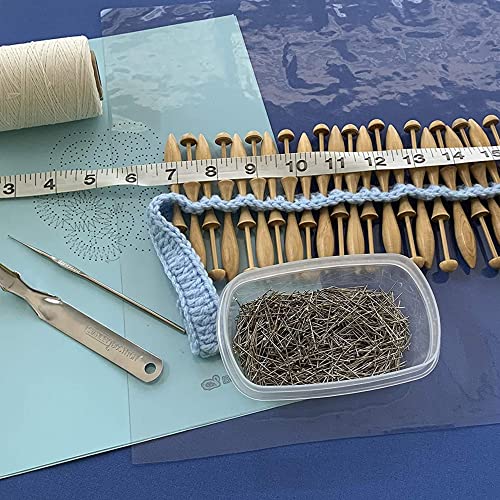Bobbin Lace Making Kit with Pillow. 23 Inch x 2 Inch Round Lacemaking Board, 24 Danish Lacemaking Bobbins, Bobbin Lace Patterns, Pins, Linen Thread, Bobbin Lace Online