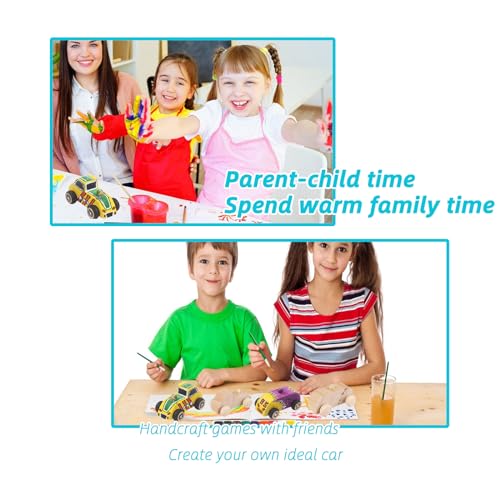 JMIATRY 24 Packs Wooden Cars to Paint Unfinished Wooden Cars for Craft Cars DIY Wood Toy Car for Handcraft Projects Family Time JMIATRY
