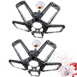 LED Garage Lights 2 Pack - 160W 16000LM 6500K Garage Lights Screw in LED Garage Ceiling Lights with 5+1 Deformable Panels, Garage Lights Ceiling LED YIBEYYDS