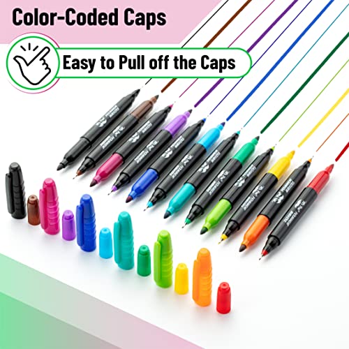 Mr. Pen- Dual Tip Permanent Markers, 12 Pack, Fine & Ultra Fine Tip, Fine Tip Permanent Markers, Fine Tip Marker, Permanent Markers Fine Point, Fine Mr. Pen