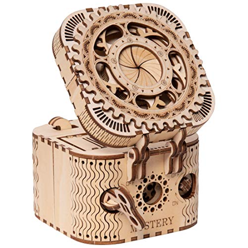 ROKR Treasure Box 3D Wooden Puzzle with Combination Lock Mechanism for Adults and Teens - WoodArtSupply