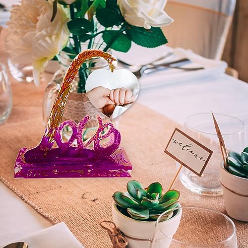 Large Picture Frame Resin Molds, Love Letter Heart Silicone Molds for Epoxy Resin, Unique Heart and Stand Epoxy Casting Mold for DIY Photo Frame Art Wehous