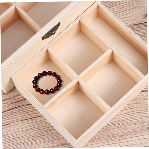 LIFKOME 3 pcs wooden jewelry box handmade jewelry box hand jewelry wood crafts unfinished wood treasure chest unfinished drawer case Wooden Dresser