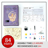 Hands Craft DIY 3D Music Box Wooden Puzzle – Gear Driven, Starry Night Laser Cut Assembly Model Building Kit Brain Teaser Puzzles Educational STEM Hands Craft