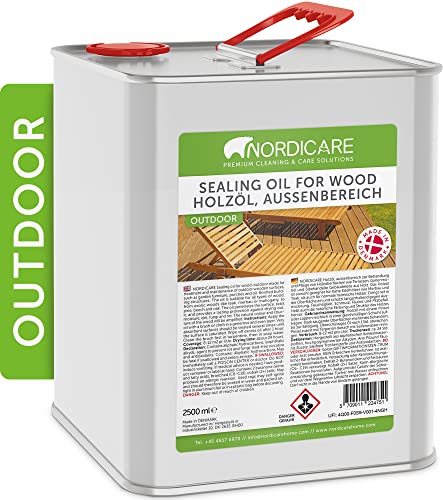 Nordicare Sealing Wood Oil for Outdoor Garden Furniture - Teak Oil for Wood Outdoor Furniture - Suitable for All Outdoor Types of Wood, Danish Oil - WoodArtSupply