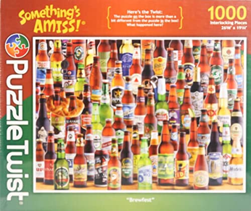 PuzzleTwist - Brewfest - 500 Piece Jigsaw Puzzle, Something’s Amiss, Unique, Challenging, Fun for Adults, Family, Kids, Made in USA PuzzleTwist