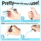 AKARUED Outline Shimmer Markers Set: Self Outline Metallic Marker Glitter Pens Set, 12 Colors Double Line Pens Fancy Markers for Kids Ages 8-12 AKARUED