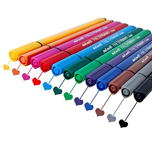 Mont Marte Fine Tip Markers Tri Grip in Case 12pce Mont Marte