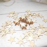 HADDIY 1 Inch Small Wooden Stars for Crafts,200 Pcs Unfinished Wood Star Cutouts Ornaments for Wooden Flags Making and Art Craft HADDIY