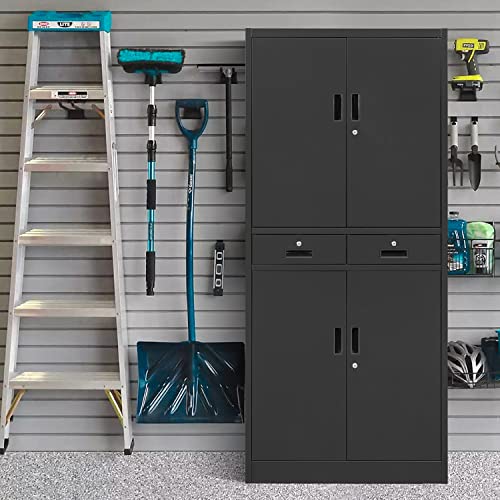 YEEZER Metal File Storage Cabinet, with 2 Lockable Drawers, 71 "H Lockable Steel Filing Cabinet with Adjustable Shelf, Suitable for Offices, Garages, - WoodArtSupply