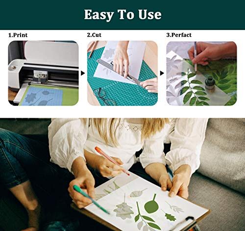 ilauke 10 Pieces 7.5mil Mylar Stencil Sheets, 12x12 inch Reusable Blank Stencil Vinyl, Clear Mylar Template for Cricut Cutting Machine, Make Your Own ilauke