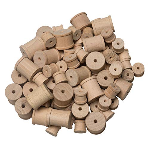 Creativity Street 3654 Wood Craft Spool Assortment, 1" - 3" (Pack of 144), Natural Wood Creativity Street