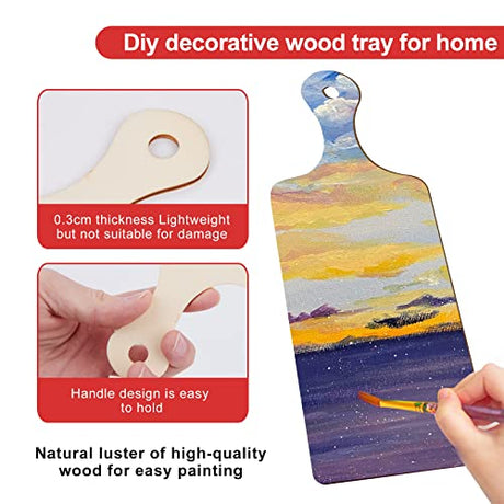 48 Pieces Mini Wooden Cutting Board With Handle Paddle Small Cheese Chopping Kitchen Board Wooden Cooking Serving Charcuterie Board For Kitchen Decor patscorai