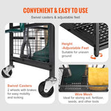 VEVOR Garden Tool Organizer, 16 Slots with Hooks, Yard Tool Tower Rack with Wheels for Garage Organization and Storage, Hold Long-Handled VEVOR