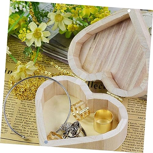 ARTIBETTER Box wooden DIY wooden unfinished wedding ring holder earrings wood ring holder kids jewelry organizer unfinished wooden puzzle toys kid ARTIBETTER