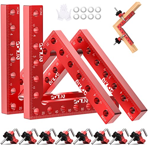 DIYLOG Corner Clamp for Woodworking, 90 Degree Clamp, Corner Clamp, Right Angle Clamp Woodworking Tools 4 Pack 5.5"*5.5" Aluminum Positioning, Wood - WoodArtSupply