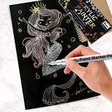 JEFFNIUB Gold,Silver,Rose Gold Paint Pens 6pcs 0.7 Fine Tip+6pcs 2mm Medium Tip Metallic Acrylic Paint Markers, Bundle for Fabric,Wood, Paper, Photo JEFFNIUB