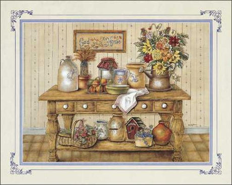 DSC Country Jugs Gardening Bench Paper Tole 3D Decoupage Craft Kit Size 8x10 inches 18582 (The Additional Pictures Show This Craft Kit Assembled and DSC
