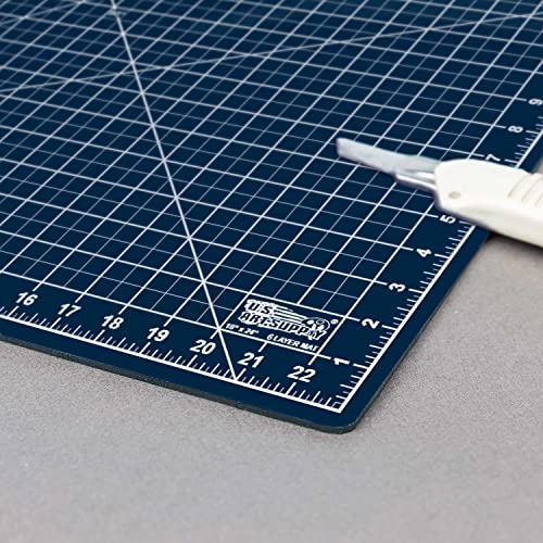 U.S. Art Supply - Pack of 2-18" x 24" White/Blue Professional Self Healing 5-6 Layer Double Sided Durable Non-Slip Cutting Mat Great for