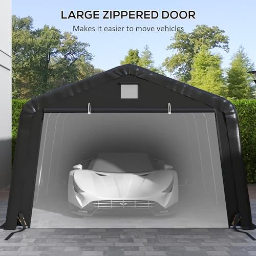 Outsunny 12' x 20' Heavy Duty Carport, Portable Garage Canopy Tent with 2 Ventilation Windows and Large Door, for Car, Truck, Boat, Motorcycle, Bike, Outsunny