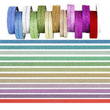 YUKUNTANG Skinny Glitter Paper Washi Tape Set 24 Rolls 12 Color Masking Tape for DIY Crafts Book Designs YUKUNTANG