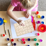 9 Sheets Unfinished Wood Puzzles Blank Puzzle Pieces Wooden Jigsaw Puzzles Freeform Things to Paint, Write and Draw On, Make Your Own Puzzle for Kids Deekin