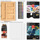 Arteza Acrylic Art Set, Includes Tabletop Easel, 12 Acrylic Paint Tubes, Palette Paper, 10 Paintbrushes, Canvas Pads & Canvas Panels, Art Supplies ARTEZA
